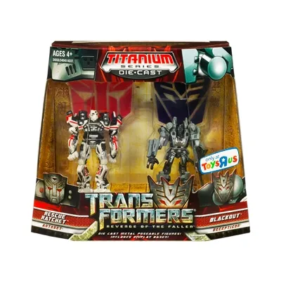 Rescue Ratchet and Blackout Exclusive Set of 2 Transformers Movie 3-Inch | Transformers Titanium Robot Masters