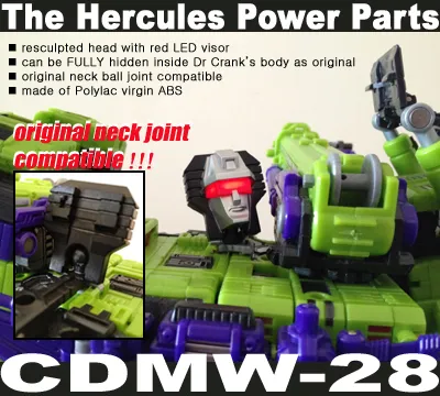 CDMW-28 Hercules Power Parts Resculpted LED Head w Visor | Crazy Devy