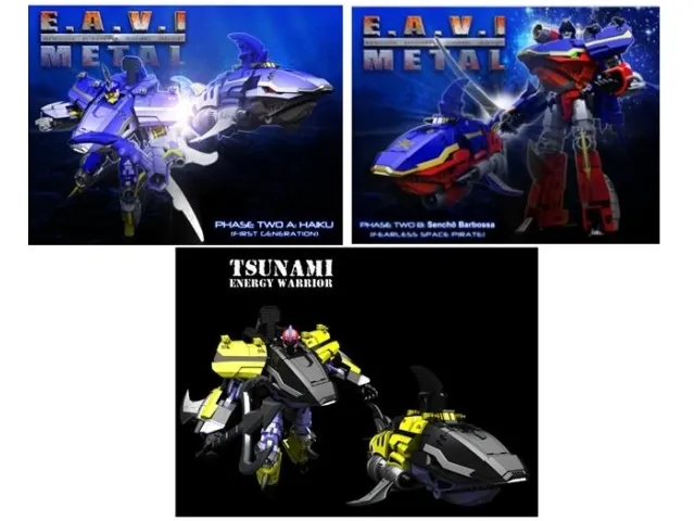 Sencho Barbossa Haiku and Tsunami Set of 3 EAVI Metal  Phase 2 | KFC Toys