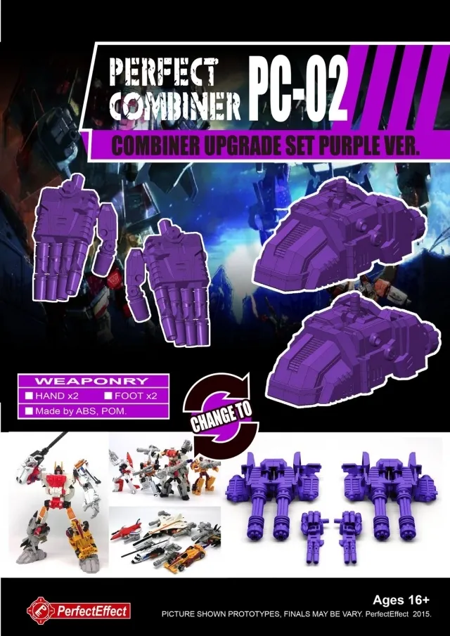 PC-02 Upgrade Kit Purple Version for Transformers Combiner Wars Menasor | Perfect Effect | Upgrade Kit