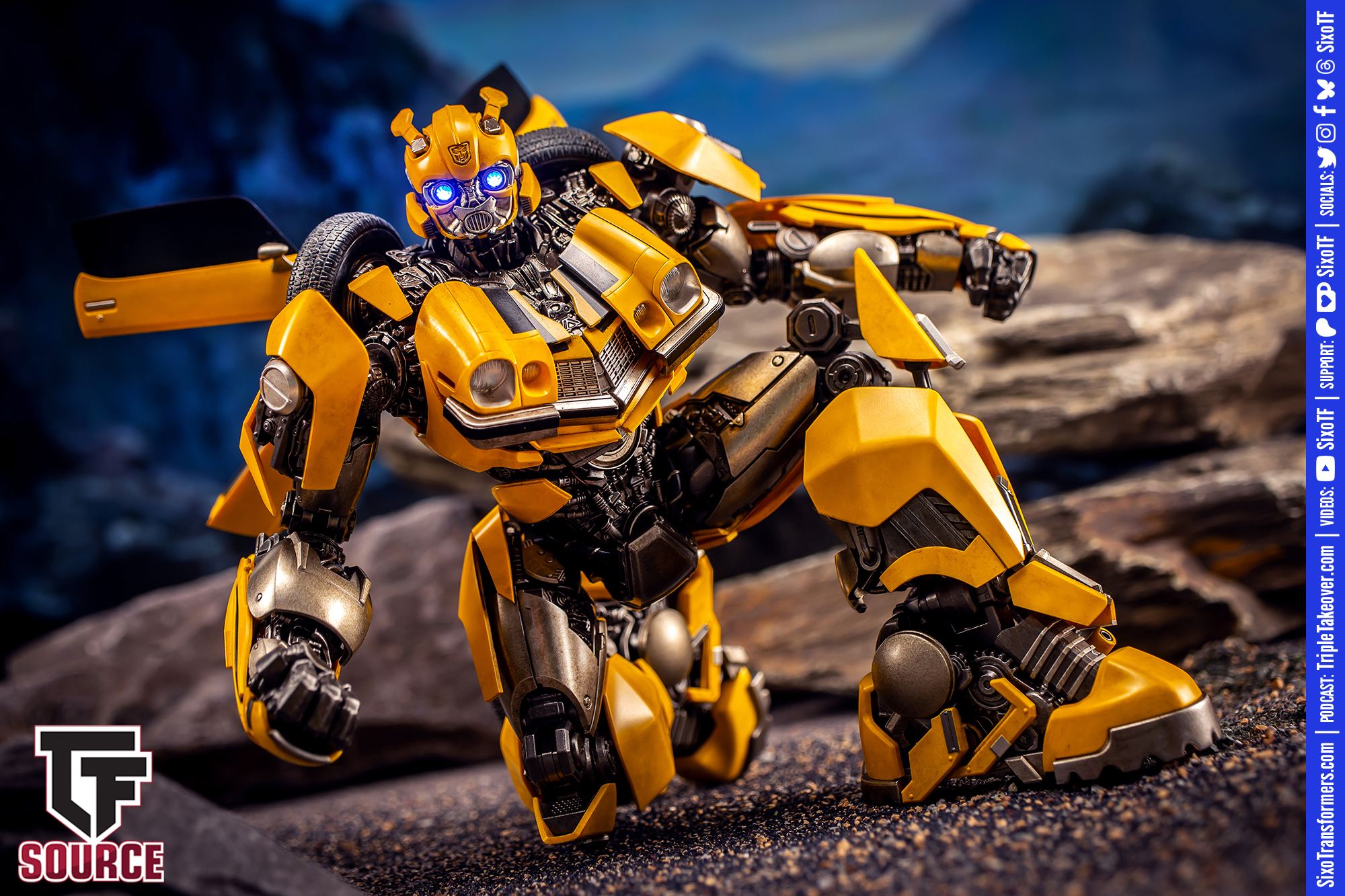 Threezero Statuetta Transformers 1/6 DLX Bumblebee, 37 Cm, Da Rise Of The Beasts, Collezionabile