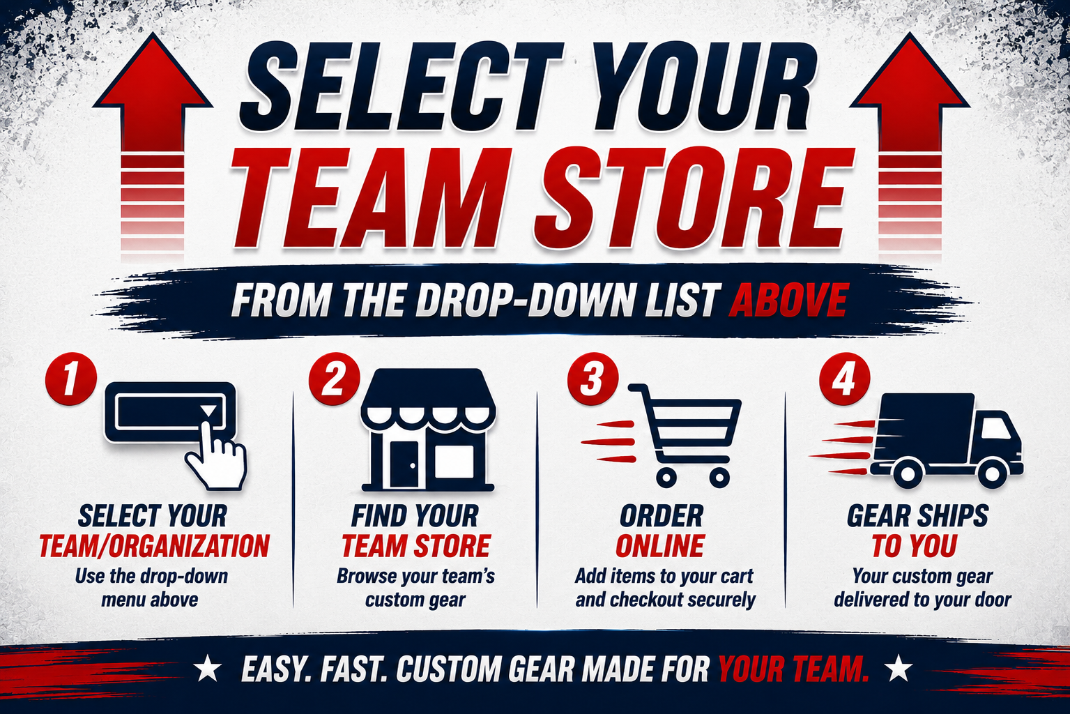 Select your team store from the dropdown list above