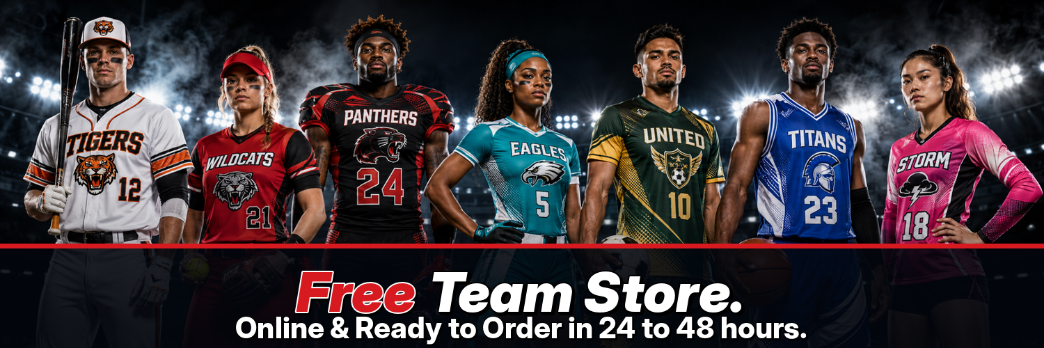 Free team store online and ready to order in 24 to 48 hours