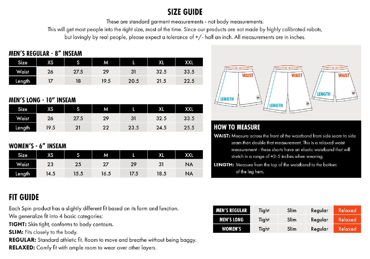 NV Ultimate Uniform Sizing Charts