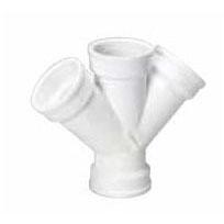 P611 6" PVC DWV Hub Double Wye