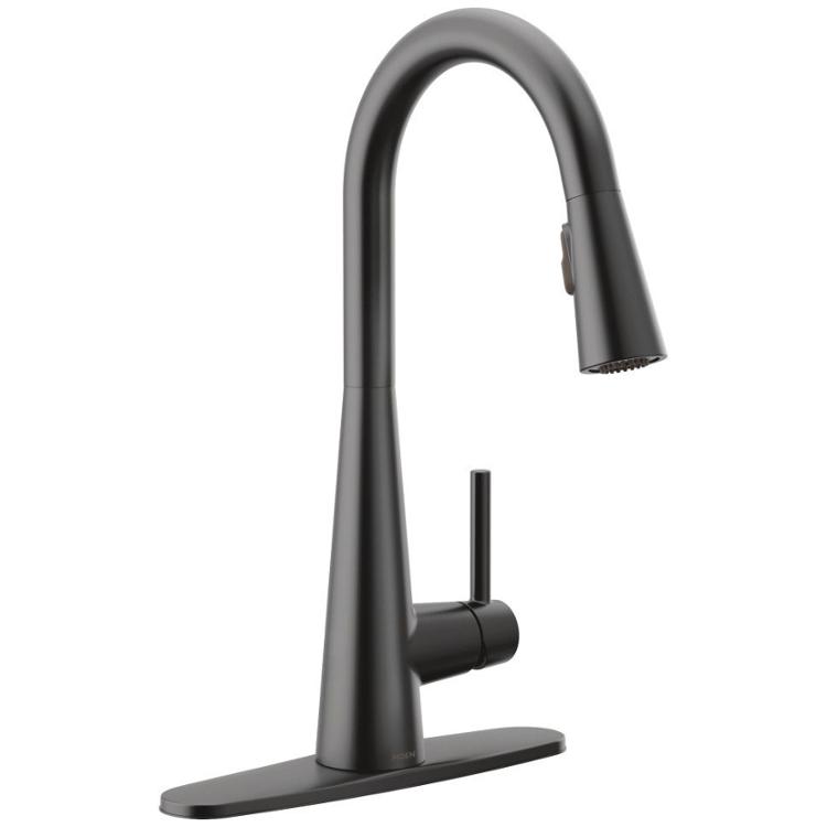 7864BL Sleek One-Handle Pull-Down Kitchen Faucet Matte Black | The ...