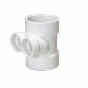 P447 3" X 3" X 1-1/2" X 1-1/2" PVC DWV Twin Ty