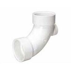 P305 3" X 3" X 2" PVC DWV Hub Long Sweep High Inlet 90 Elbow