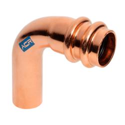RP02834 Mueller Streamline DuoSeal 7/8" O.D. Fitting X Copper Press Refrigeration Street Long Radius 90 Elbow 3 Pack
