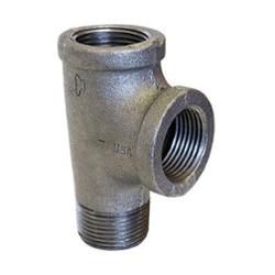 1-1/4" Domestic Black Malleable Iron Street Tee