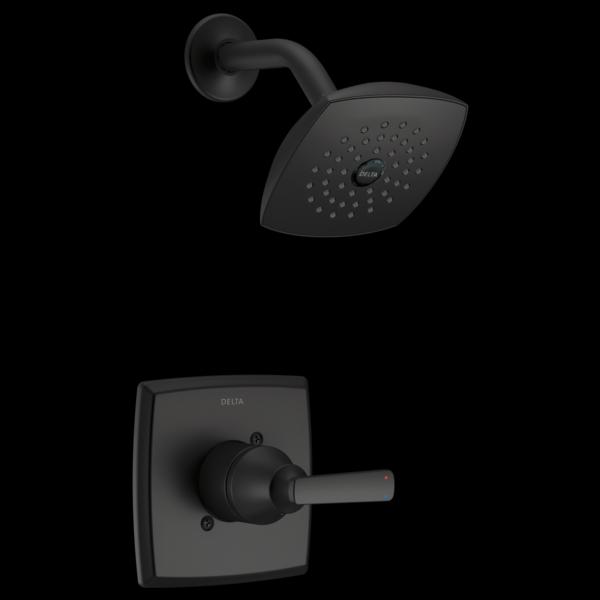 T14264 T14264-BL Matte Black Ashlyn Monitor 14 Series Shower Trim With 1.75 ...