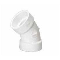 P321 6" PVC DWV Hub 45 Elbow (1/8)