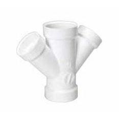 P612 3" X 3" X 2" X 2" PVC DWV Hub Double Wye