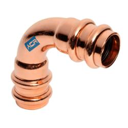 RP02734 Mueller Streamline DuoSeal 7/8" O.D. Copper Press Refrigeration Long Radius 90 Elbow 3 Pack