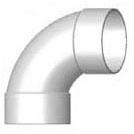 D258 8" PVC Hub 90 Elbow 1/4 Bend