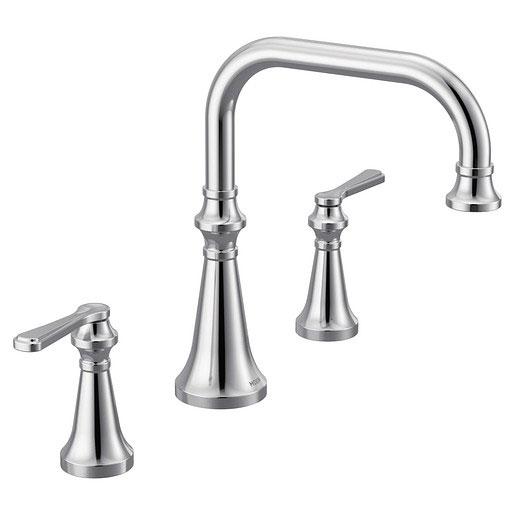 TS44503 Moen Colinet Traditional Three-Hole Two Lever Handle Roman Tub ...