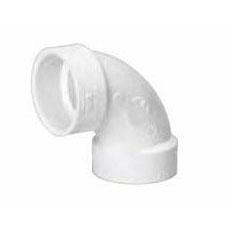 P300 1-1/2" PVC DWV Hub 90 Elbow (1/4)