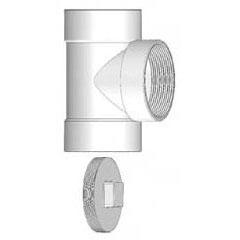D443060 6" PVC Test Tee With Plug