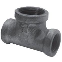 1/2" X 1/2" X 3/4" Imported Black Malleable Iron Tee