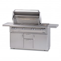 Alfresco 56-in. SearZone Gas Grill w/Sideburner & Rotisserie on Cart ALX2-56SZC