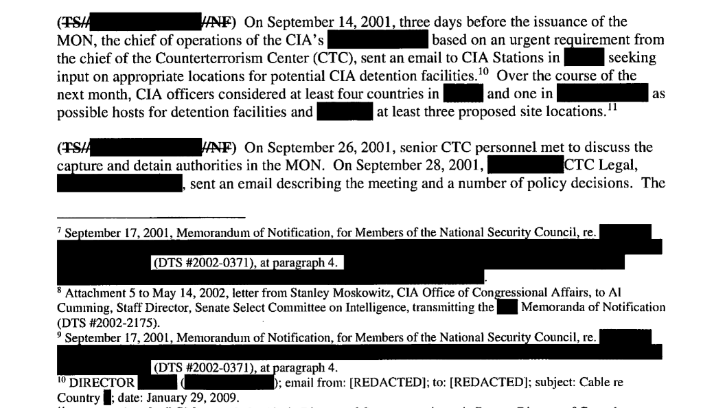 A portion of the report as initially released by the Senate Intelligence Committee.