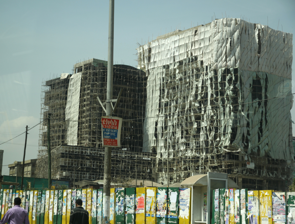 A construction site in Addis Ababa, which is undergoing a massive urban transformation. Photo by Michael Martinez.