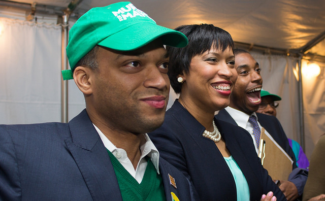 Council member-elect Brandon Todd with Mayor Muriel Bowser.