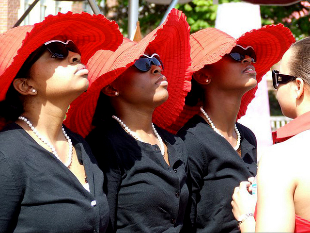 Three members of Delta Sigma Theta at Roanoke College in 2011.