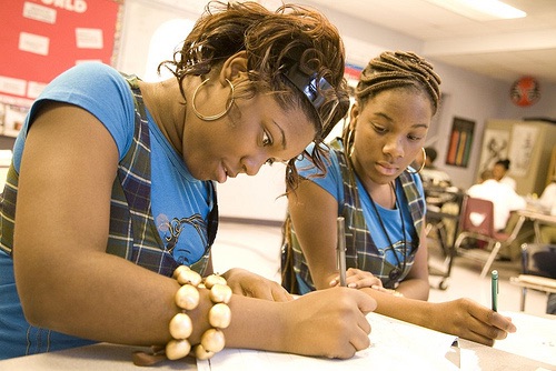 10th grade students in World History class at Friendship Public Charter School.