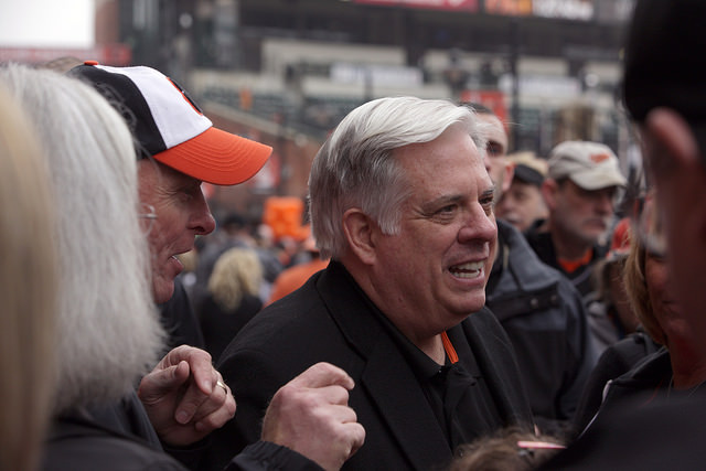 Maryland Gov. Larry Hogan on Orioles Opening Day.