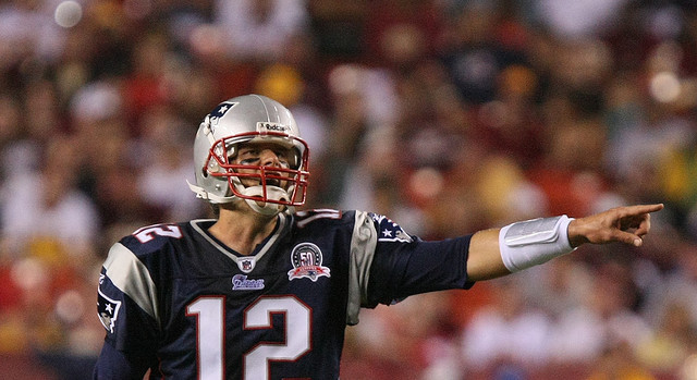 New England Patriots quarterback Tom Brady in a game against the Washington Redskins in 2009.