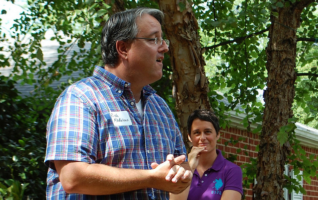 Maryland State Senator Richard Madaleno campaigning with Heather Mizeur.