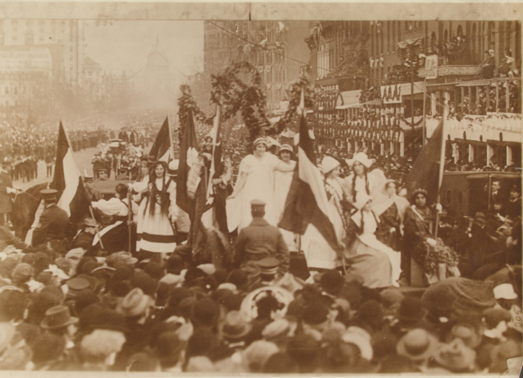 A March 1913 suffrage parade in Washington, D.C. 