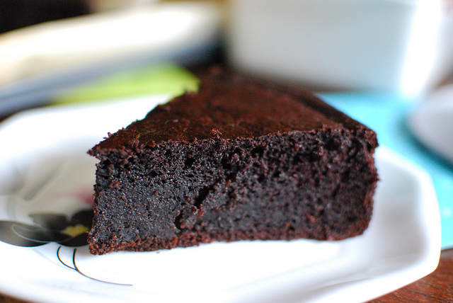 A gluten-free chocolate cake make from quinoa.