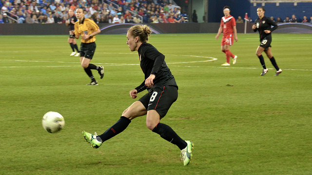 The U.S. Women's National Team playing against Canada in 2011.