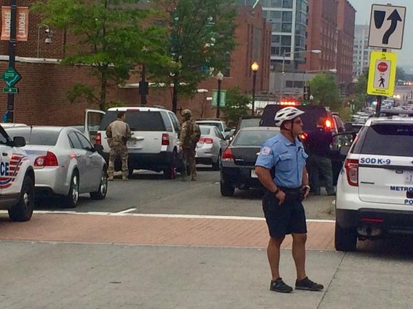 The scene at Washington's Navy Yard Thursday morning.