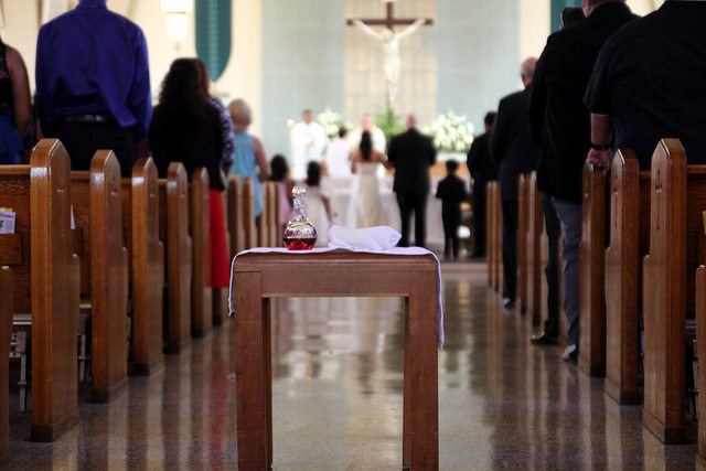 Communion at a Catholic wedding.