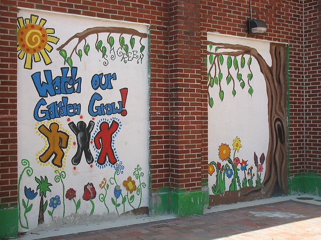 A mural at Samuel J. Green Charter School in New Orleans, La.