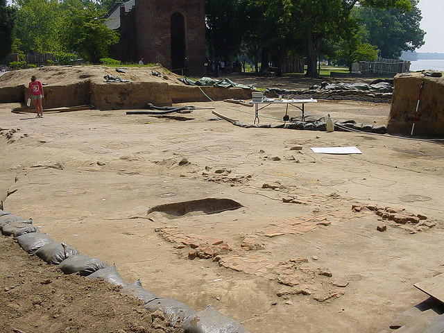 Digging site at historic Jamestown.