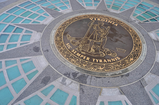 Virginia's state seal at its capital, Richmond.