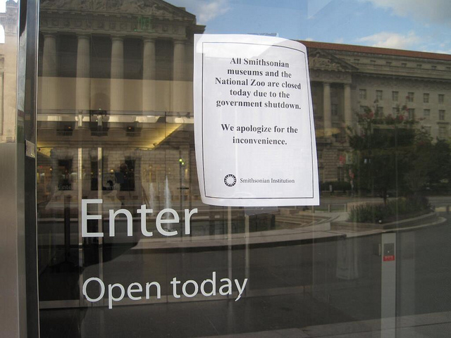 The National Museum of American History on Oct. 1, 2013, during a federal government shutdown.