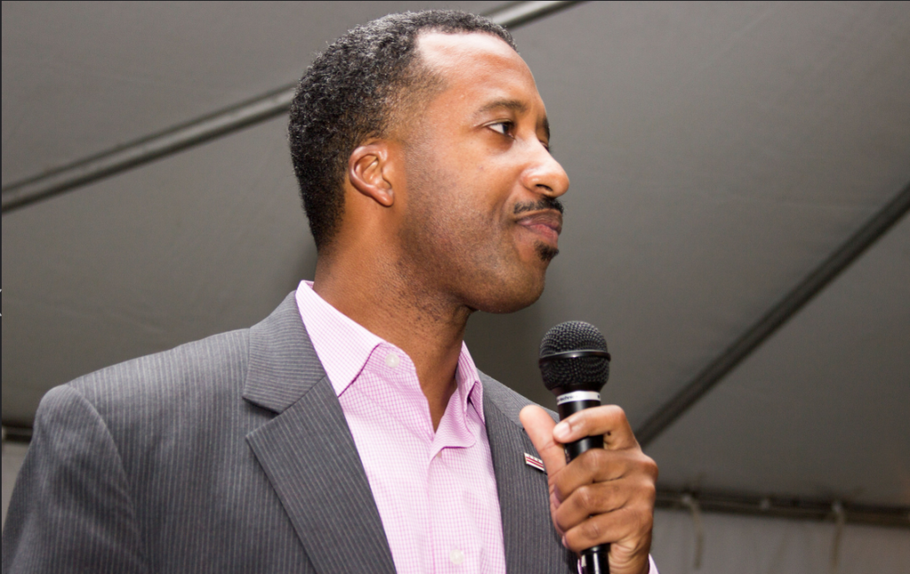 D.C. Council member Kenyan McDuffie a July birthday event in support of Muriel Bowser.