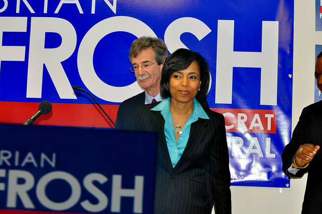 Angela Alsobrooks campaigning for Brian Frosh.