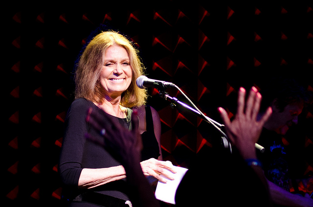 Gloria Steinem speaks at a concert at Joe's Pub in New York City.