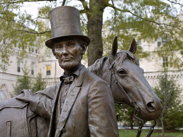 President Lincoln's statue at President Lincoln's Cottage.