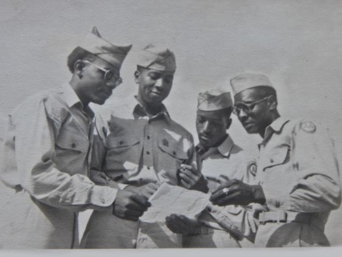 Wilson Monk (third from left) and other men from the 320th.