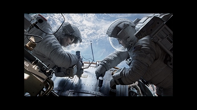 Sandra Bullock and George Clooney in "Gravity."