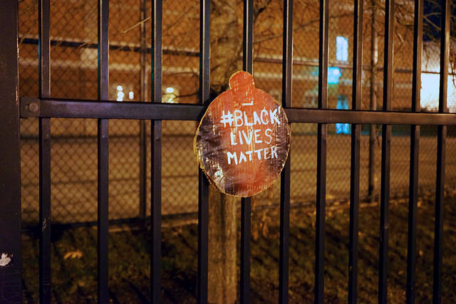 A "Black Lives Matter" ornament in Columbia Heights in 2014.