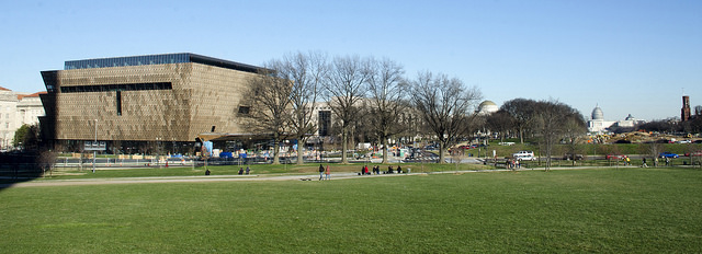 The Smithsonian Institution’s National Museum of African American History and Culture on the National Mall.