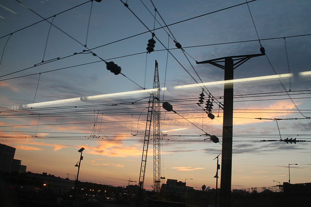 Aboard a southbound MARC train nearing Union Station.